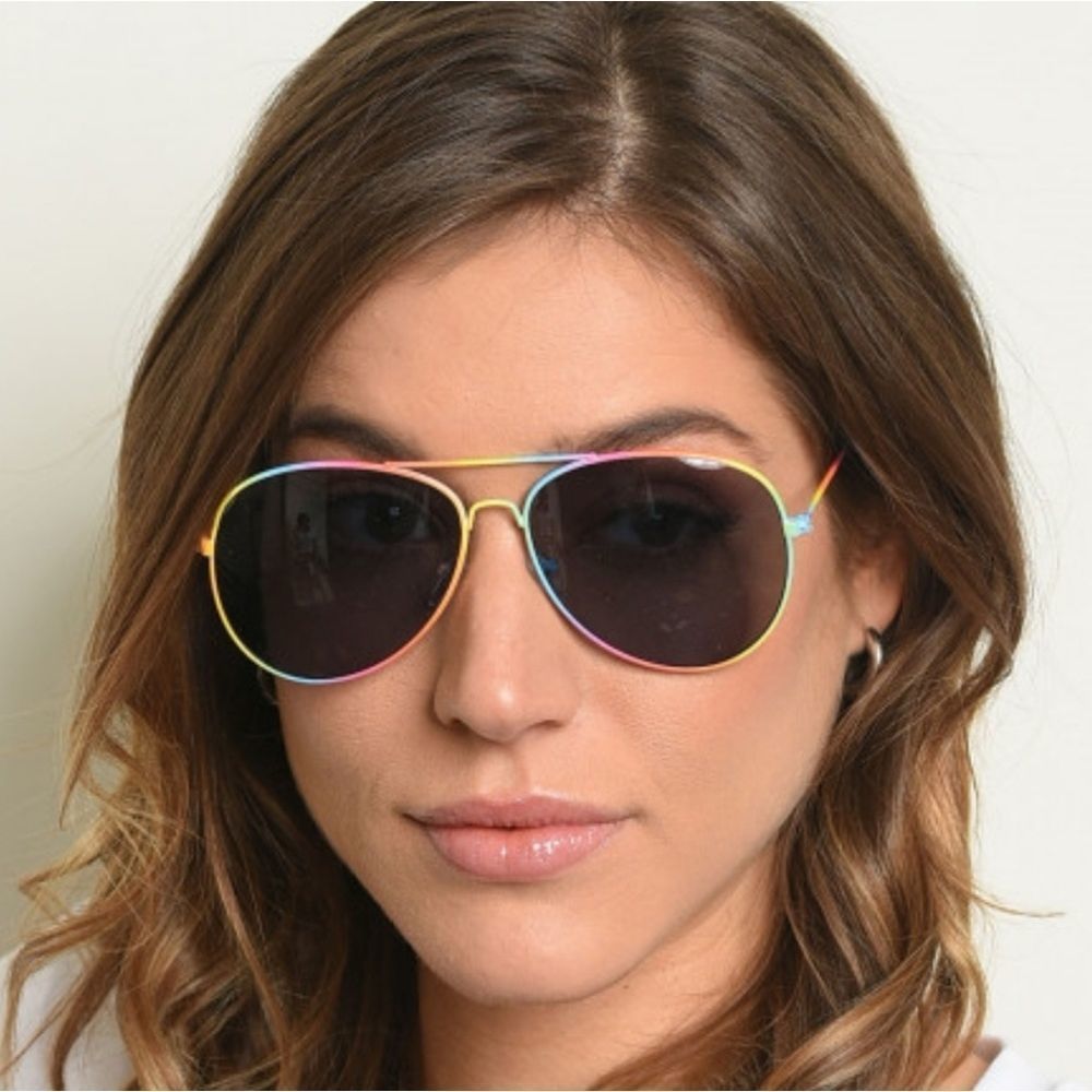 Violet Multi-colored Frame Sunglasses - Picture 2 of 5